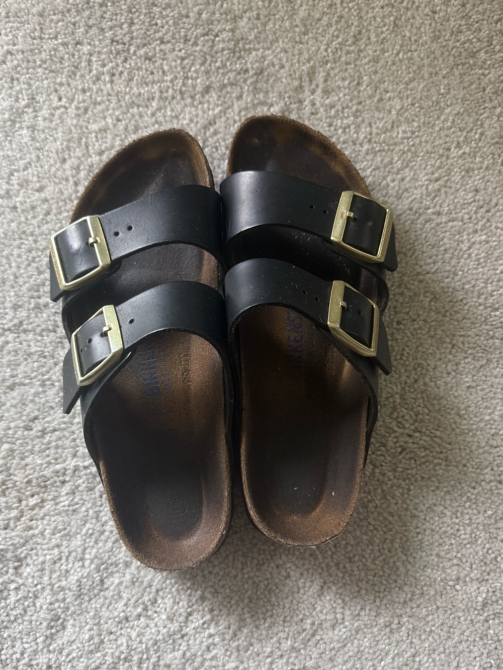 Black & gold Birkenstocks - Picture 2 of 3
